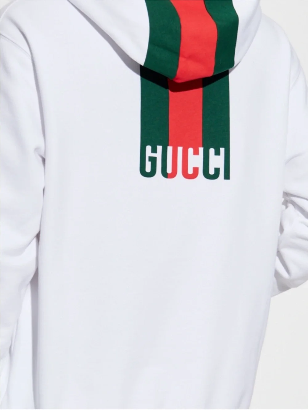 Men’s Gucci, 100% cotton web striped red/green hoodie size XL made in Italy NWT